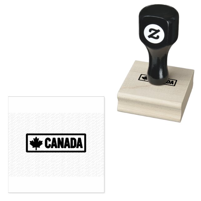 Canada Rectangle Shape Printed Jet Black Ink Colou Rubber Stamp (Stamped)