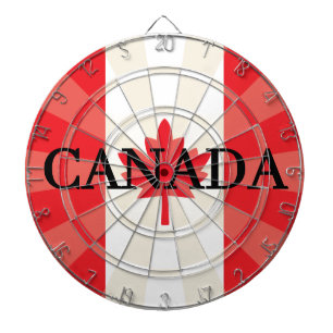 CANADA Red and White Canadian Flag Maple Leaf Dartboard