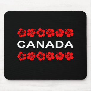 Canada Red Flower Aloha Bands Dark Colour Mouse Pad