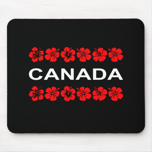 Canada Red Flower Aloha Bands Dark Colour Mouse Pad (Front)