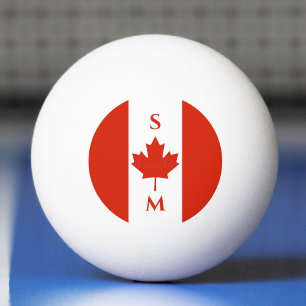 Canada Red & White Canadian Flag Initials Ping Pong Ball