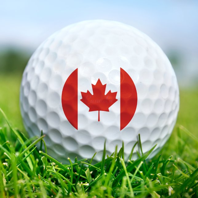 Canada Red & White Canadian Flag Maple Leaf Golf Balls (Canada Red & White Canadian Flag Maple Leaf Golf Balls)
