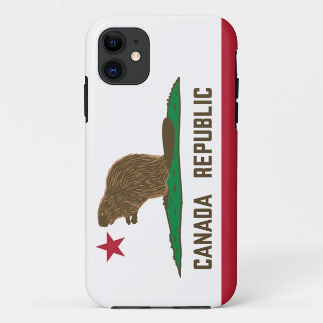 Canada Republic California Flag Beaver Case-Mate iPhone Case (Back)