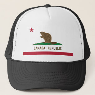 Canada Republic California Flag Beaver Trucker Hat
