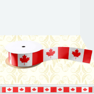Canada Ribbon, fashion /sports, Canadian Flag Satin Ribbon