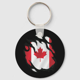 Canada Ripped Flag Key Ring