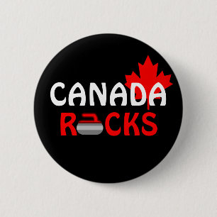Canada Rocks - Curling 6 Cm Round Badge