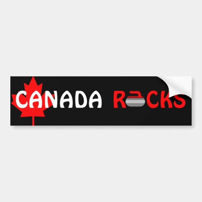 Canada Rocks - Curling Bumper Sticker (Front)