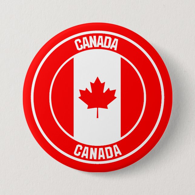 Canada Round Emblem 7.5 Cm Round Badge (Front)