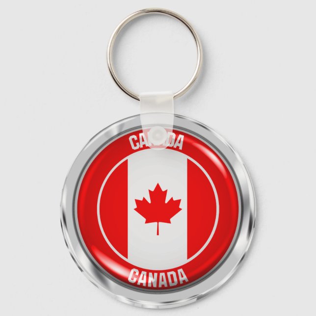 Canada Round Emblem Key Ring (Front)
