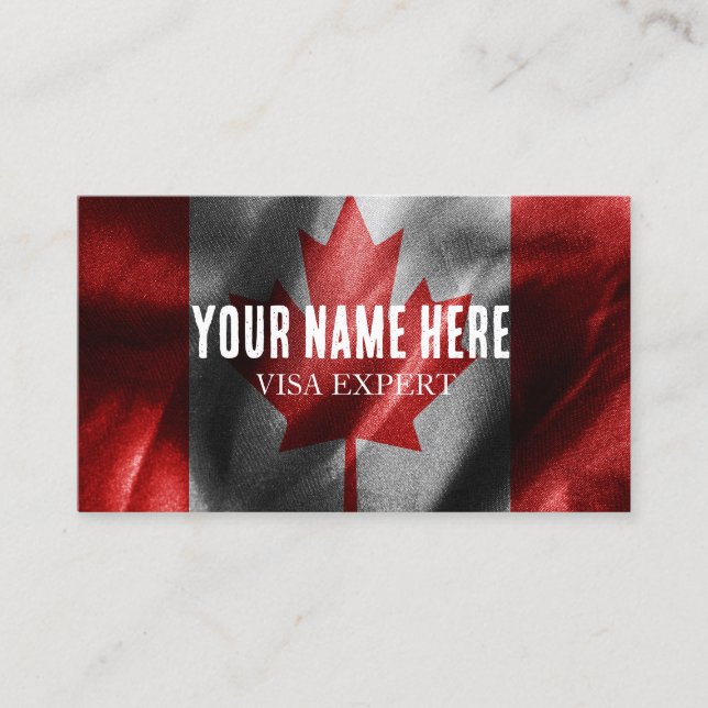 Canada silk flag business card (Front)