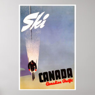 Canada Ski Poster Travel Art Canadian Pacific