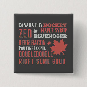Canada Slang Subway Art 15 Cm Square Badge