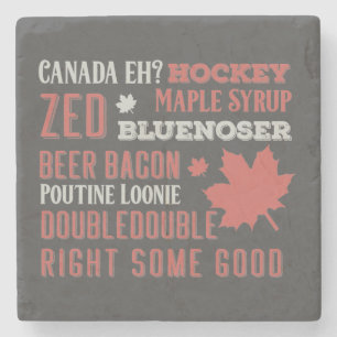 Canada Slang Subway Art Stone Coaster