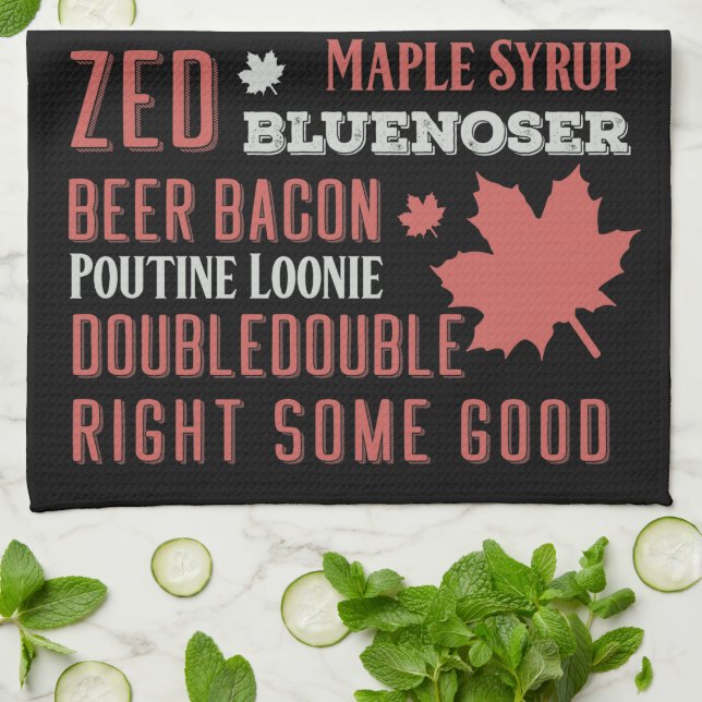 Canada Slang Subway Art   Tea Towel (Folded)