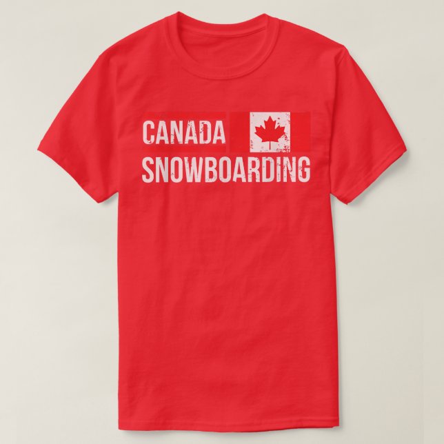 Canada Snowboarding Canadian Flag Race Halfpipe Sp T-Shirt (Design Front)