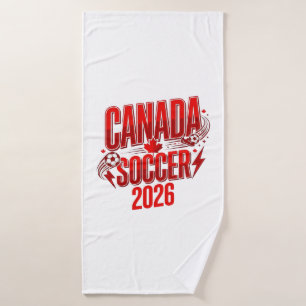 Canada Soccer 2026 Soccer Bold Country Typography Bath Towel