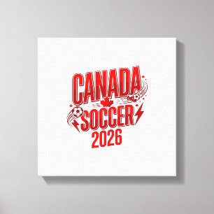 Canada Soccer 2026 Soccer Bold Country Typography Canvas Print
