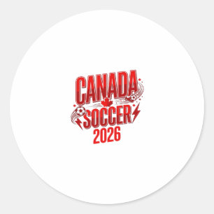 Canada Soccer 2026 Soccer Bold Country Typography  Classic Round Sticker