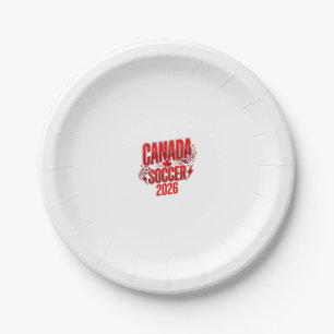 Canada Soccer 2026 Soccer Bold Country Typography Paper Plate
