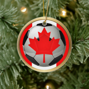 Canada Soccer Ball Sports Ceramic Tree Decoration