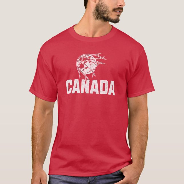 Canada Soccer T-Shirt (Soccer Ball in Netting) (Front)
