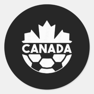Canada Soccer Team Sports Flag Mapple Leaf Men Wom Classic Round Sticker