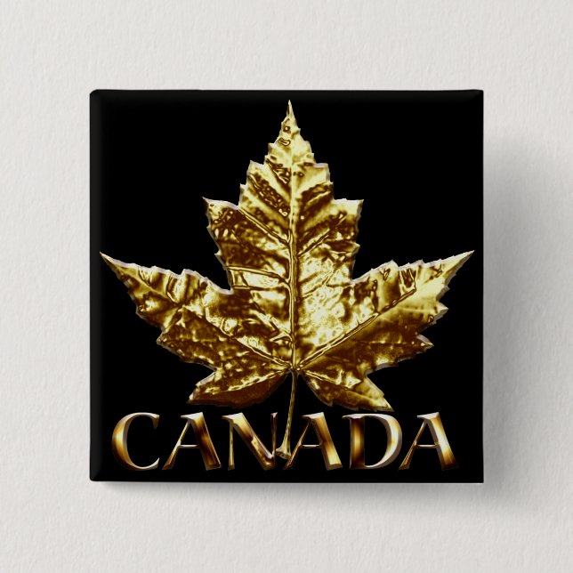 Canada Souvenir Button Gold Canada Buttons Gifts (Front)
