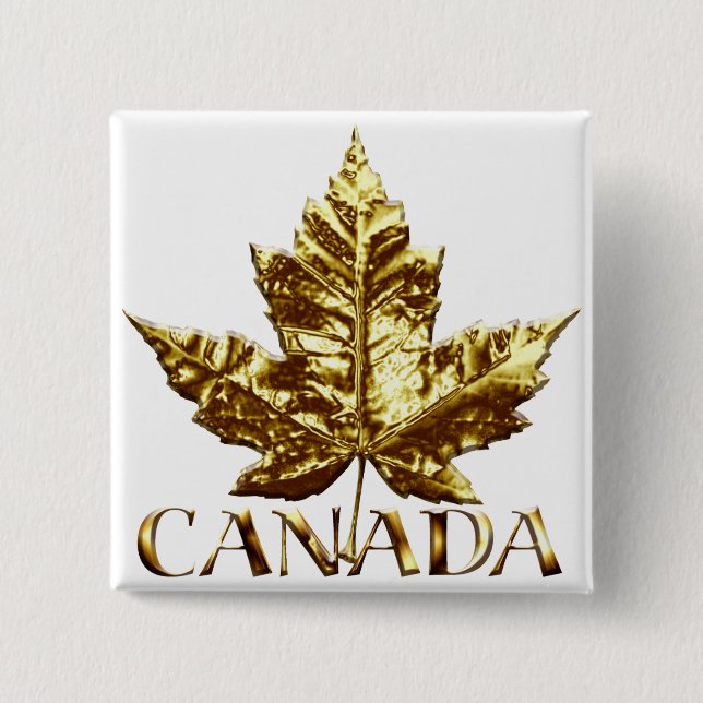 Canada Souvenir Button Gold Canada Buttons Gifts (Front)