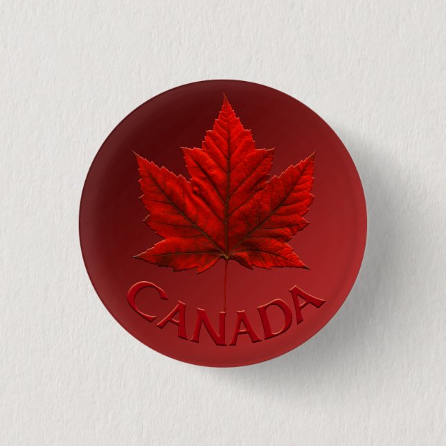 Canada Souvenir Buttons Canada Flag Maple Leaf Pin (Front)