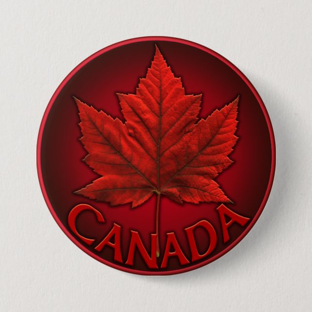 Canada Souvenir Buttons Canada Flag Maple Leaf Pin (Front)