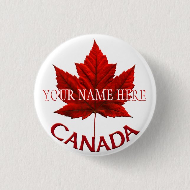 Canada Souvenir Buttons Canada Flag Maple Leaf Pin (Front)