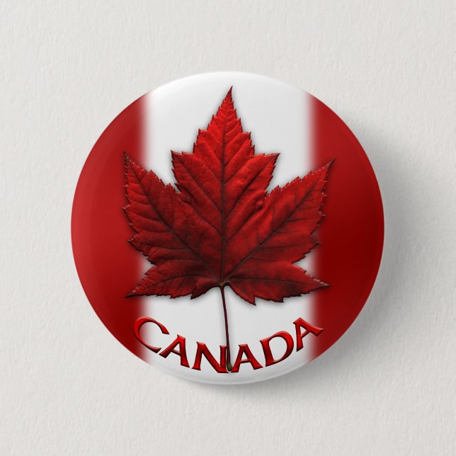 Canada Souvenir Buttons Canada Flag Maple Leaf Pin (Front)