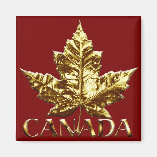 Canada Souvenir Fridge Magnet Gold Canada Gift (Front)