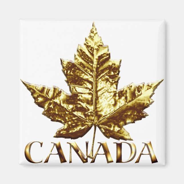Canada Souvenir Fridge Magnet Gold Canada Gift (Front)