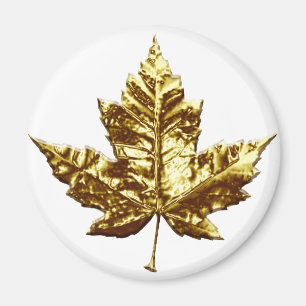Canada Souvenir Fridge Magnet Gold Maple Leaf Gift