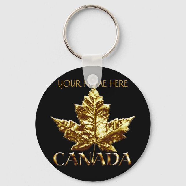 Canada Souvenir Key Chain Personalised Gold Medal (Front)