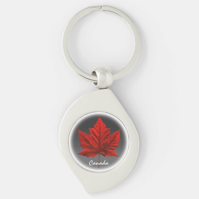 Canada Souvenir Key Chain White Maple Leaf Gifts (Front)