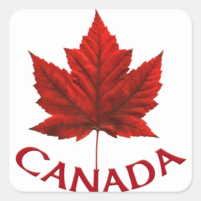 Canada Souvenir Stickers Red Maple Leaf Stickers (Front)