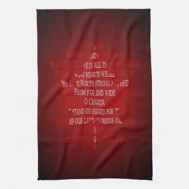 Canada Souvenir Towel Canada Anthem Tea Towels (Vertical)