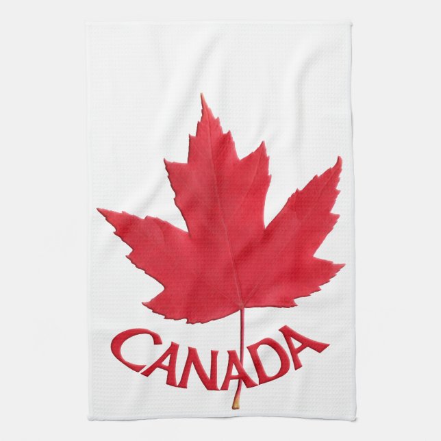 Canada Souvenir Towel Maple Leaf Tea Towel Decor (Vertical)