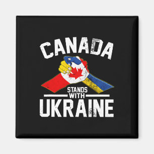 Canada Stands With Ukraine Ukrainian Canadian Flag Magnet
