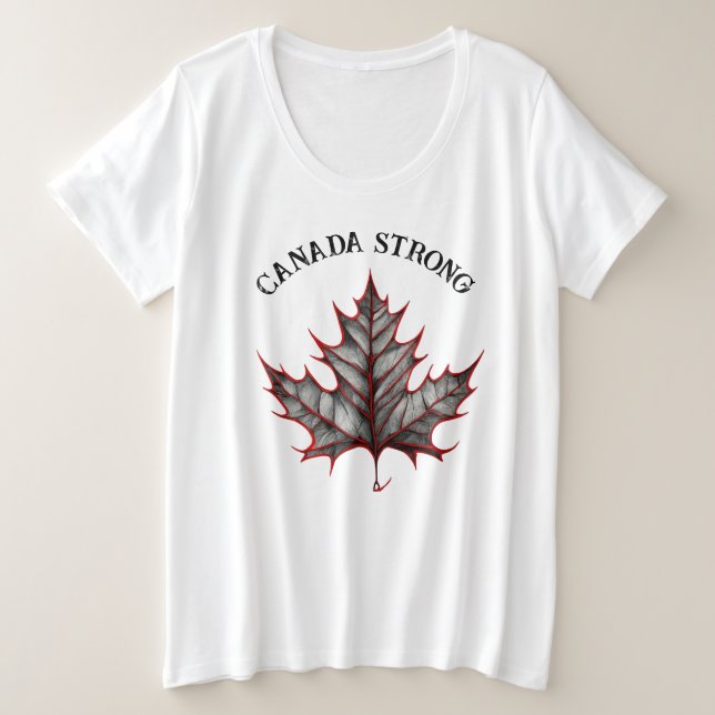 Canada Strong Plus Size T-Shirt (Design Front)