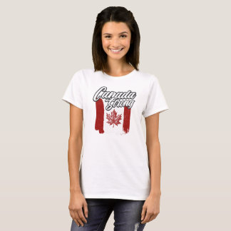 Canada Strong Red & White Canadian Flag Maple Leaf T-Shirt