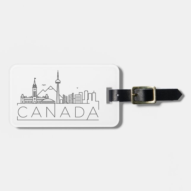 Canada Stylised Skyline Luggage Tag (Front Horizontal)