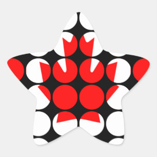 Canada Stylish Girly Chic  Polka Dot Canadian Flag Star Sticker