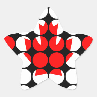 Canada Stylish Girly Chic  Polka Dot Canadian Flag Star Sticker