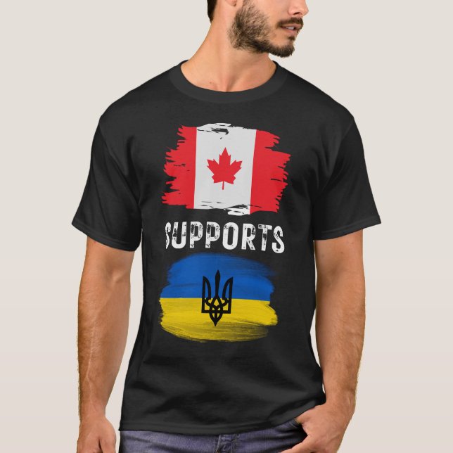 Canada Supports Ukraine , Support Ukraine T-Shirt (Front)