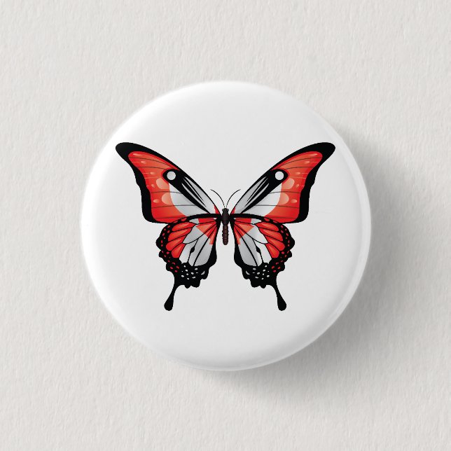 Canada Swallowtail Butterfly Flag Sticker 3 Cm Round Badge (Front)