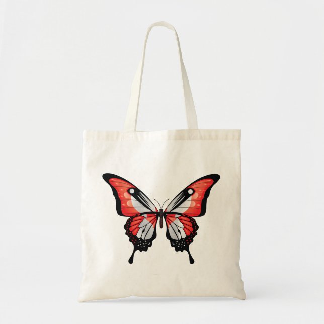 Canada Swallowtail Butterfly Flag Sticker Tote Bag (Front)